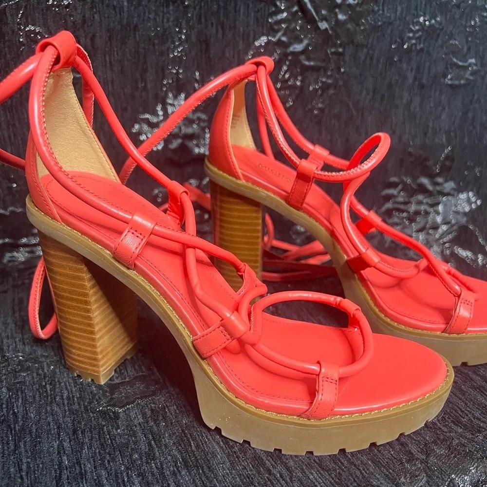 Michael Michael Kors - Coral Vero Lug Platform Ankle Wrap Sandal US 6.5 - Picture 3 of 9